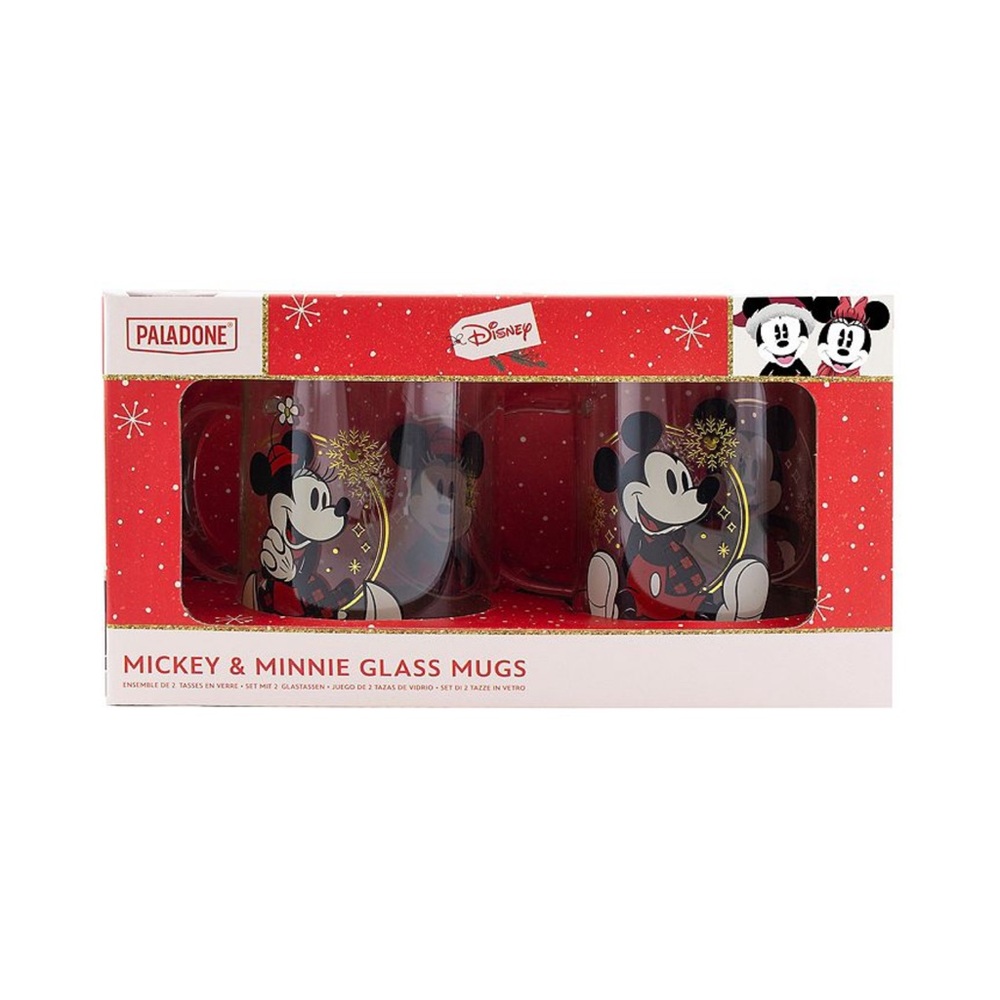 Disney Mickey & Minnie Glass Mugs